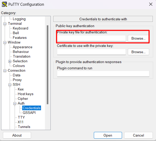 PuTTY Private Key authentication.png