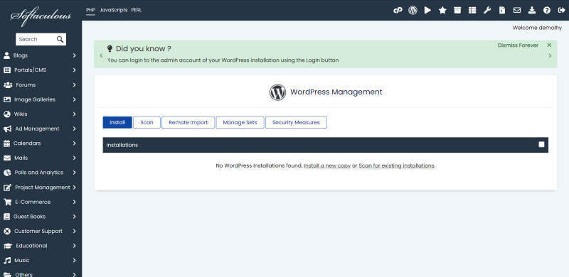 File:WordPress Manager by Softaculous.png